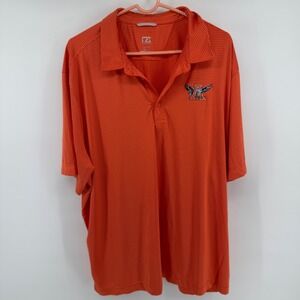 Cutter & Buck Mens Orange Striped CB DryTec Golf Polo Shirt XXL 2XL Short Sleeve